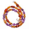Natural Citrine Amethyst Red Jasper Gemstone Smooth Beads Necklace 17" UB-2968 UB-2968