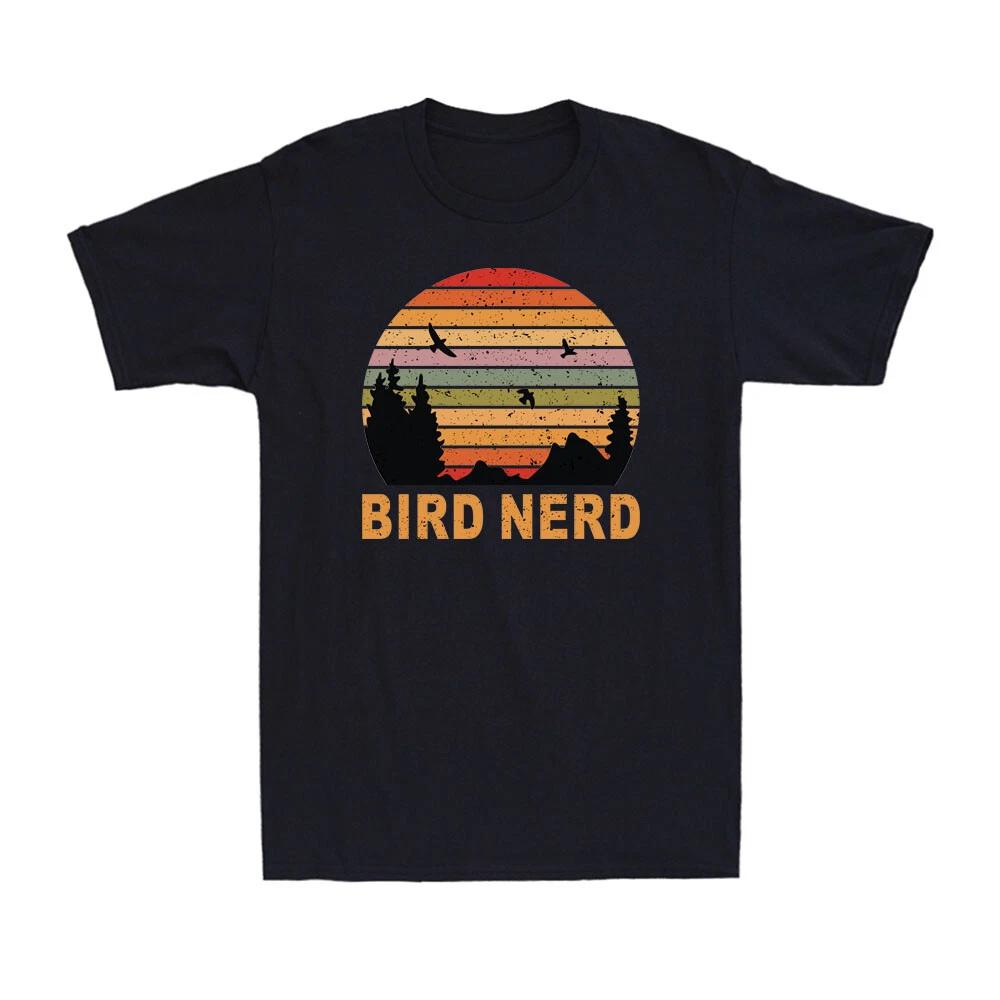 Retro Birding Bird Watching Nerd Bird Watcher Sunset Vintage Men's T-Shirt