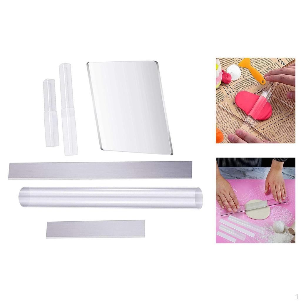 4 шт. валик из акриловой глины с листовой подложкой, полимерный нож для резки для DIY