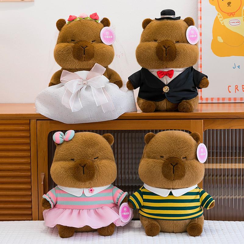 Wedding Capybara Cute Dress And Couple Dress Up Plush Doll For Gift And Decor