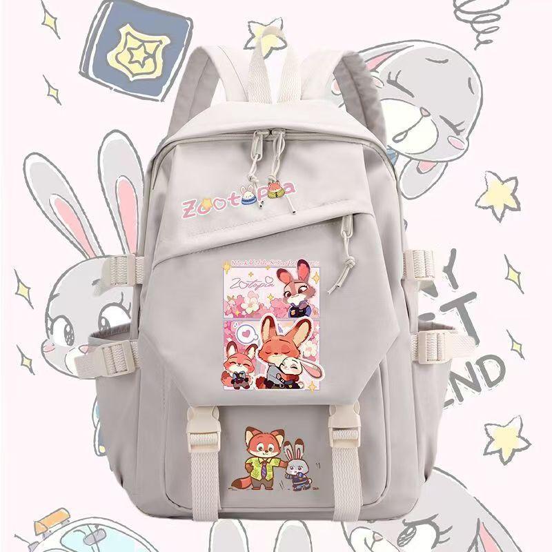 Crazy Animal City Animation Peripheral Judy Nick Fox Elementary School Bag Men'S And Women'S Casual Large Capacity Backpack