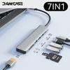 USB C Хаб 7 в 1 Type C на HDMI с картридером SD TF, PD 100 Вт, питание, 4K 60 Гц, HDMI док-станция, 2-USB 2.0 для ноутбука, ПК, Macbook