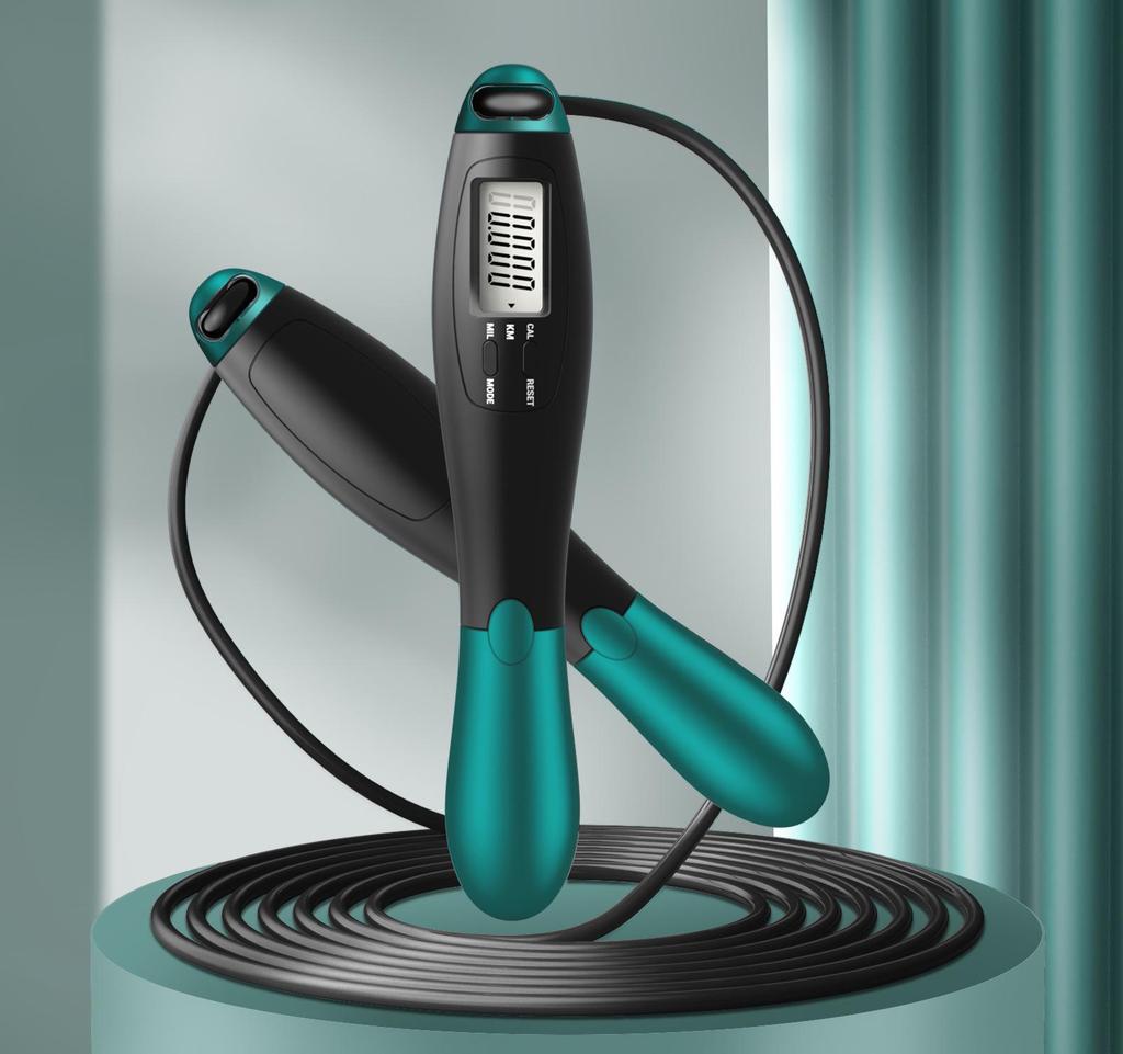 Умная беспроводная утяжеленная скакалка со стальным тросом и счетчиком для взрослых