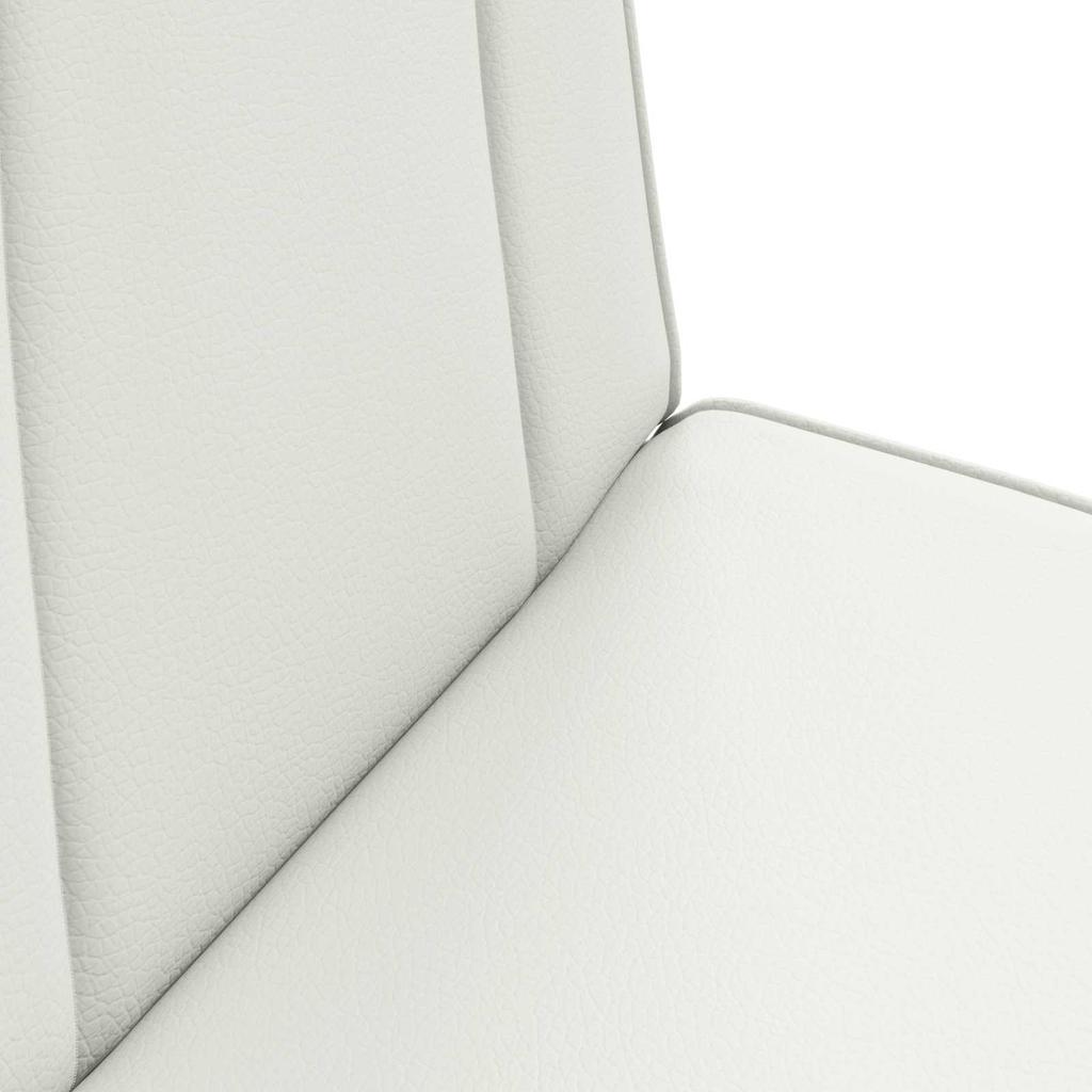 Adjustable Footstool White Faux Leather