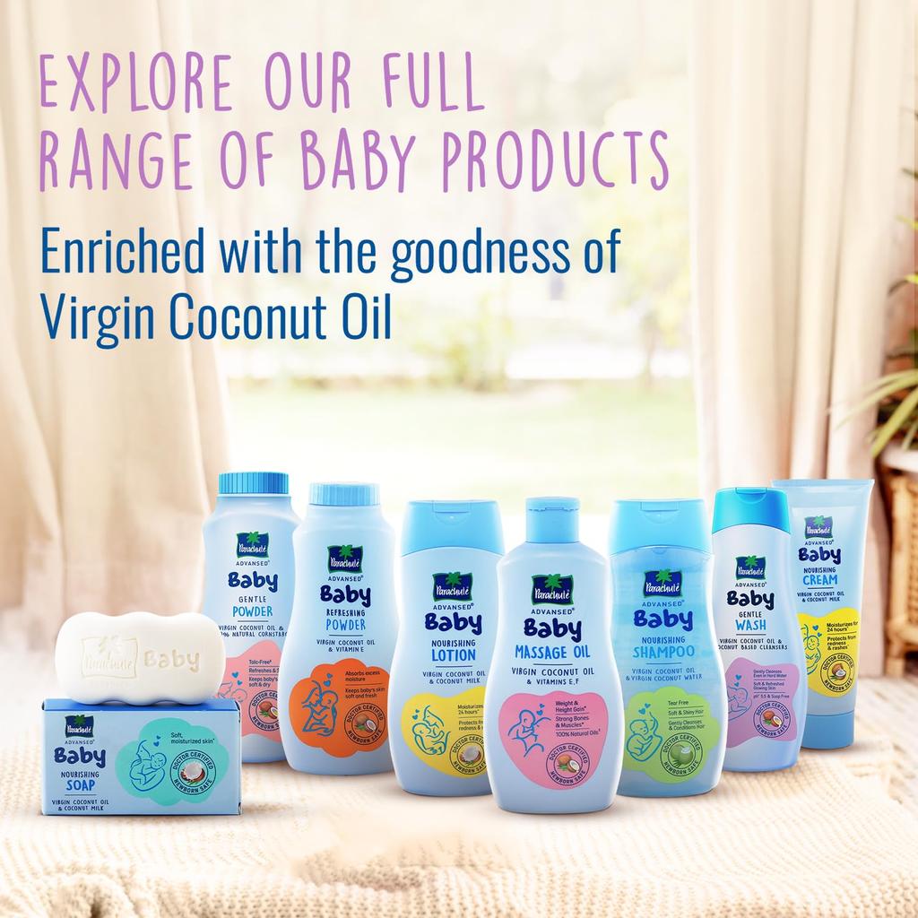 PARACHUTE Advansed Baby Soap 75gm X 3 For Newborns With Coconut Milk | Hypoallergenic | Moisturizing PH 5.5 Gentle Cleanser