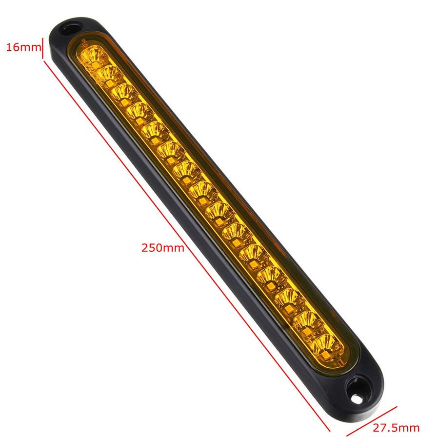 Ultra-slimline 15LED White Car Truck Stop Tail Brake Light Identification Light