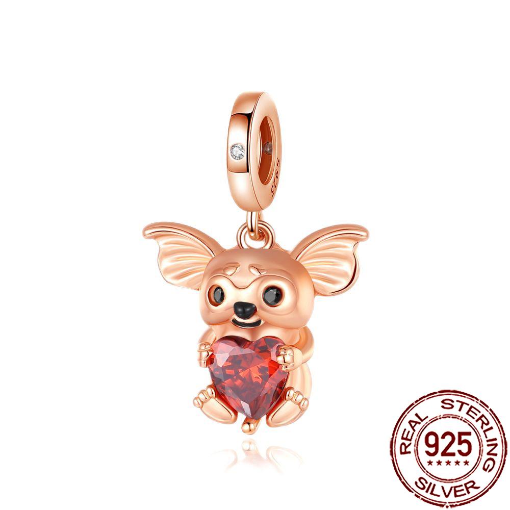 New Charms 925 Silver Cat Dog Flamingo Chameleon Axolotl Animal Beads Fit Bracelet Necklace Women DIY Jewelry