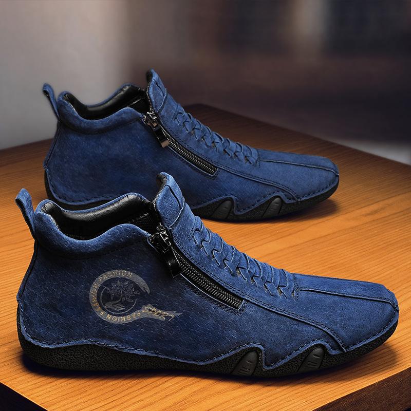 Новые осенние дышащие ботинки Мартин средней высоты для мужчин, уличные парусиновые осенние ботинки-берцы с высоким голенищем