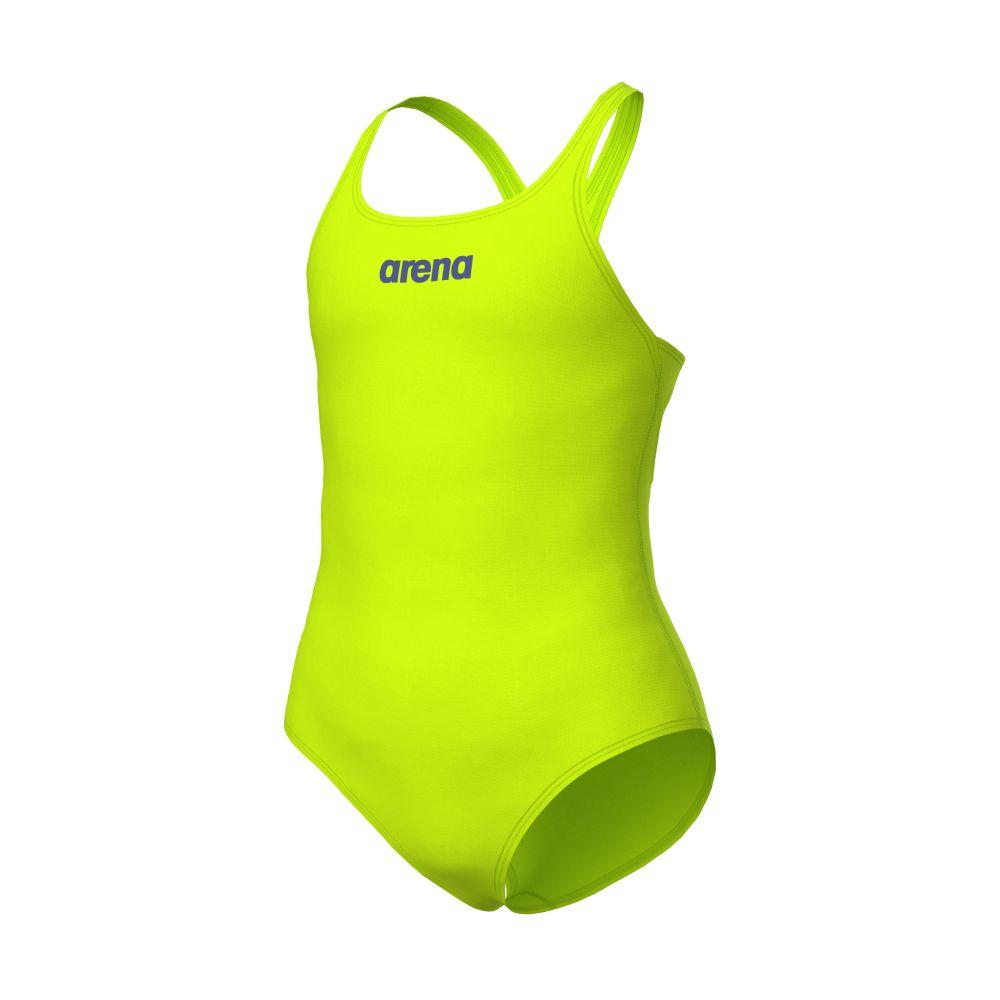 Arena Stroje Pływackie Girl's Team Swimsuit Swim Pro Solid Artic Lime Future Dusk 004762/688 140 (10-11)