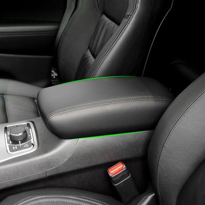 Мягкий кожаный чехол на подлокотник для Jeep Grand Cherokee 2011-автомобильный Стайлинг, центральный подлокотник, кожный чехол, наклейка, отделка