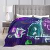 Geometry Dash Gaming Game Plush Blankets Super Soft Throw Blanket Kids Street Trend Couch Chair Sofa Bed Flannel Bedspread Cover