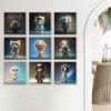 Набор из 10 детенышей животных-астронавтов, симпатичных собак Pixar, художественный постер, печать, мультфильм, Hd, современная картина на холсте, детская комната, домашний декор