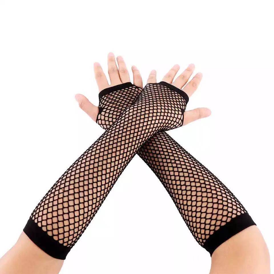 Women Fashion Fishnet Fingerless Long Gloves Leg Arm Cuff Party Wear Fancy Dress for Womens Sexy Beautiful Arm Warmer