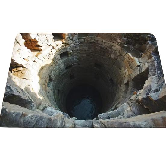 Yousheng 3D Ковер с ямой Реалистичный коврик для пола с бездонной ямой Забавный ковер с оптической иллюзией с нескользящей основой для прихожей, гостиной, ванной комнаты