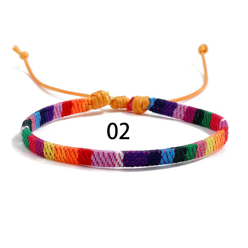 Женский мужской браслет из веревки Бохо плетеный браслет винтажное плетение ручной работы текстильные браслеты модные ювелирные изделия узор 1 шт