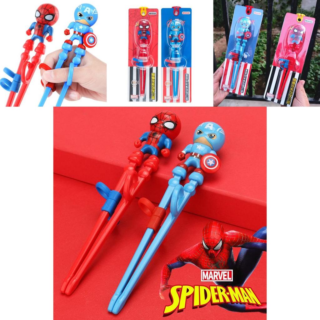 Disney Marvel Kids Training Chopsticks 123 Stage Learning Chopsticks For Babies With 3d Spider-man Design