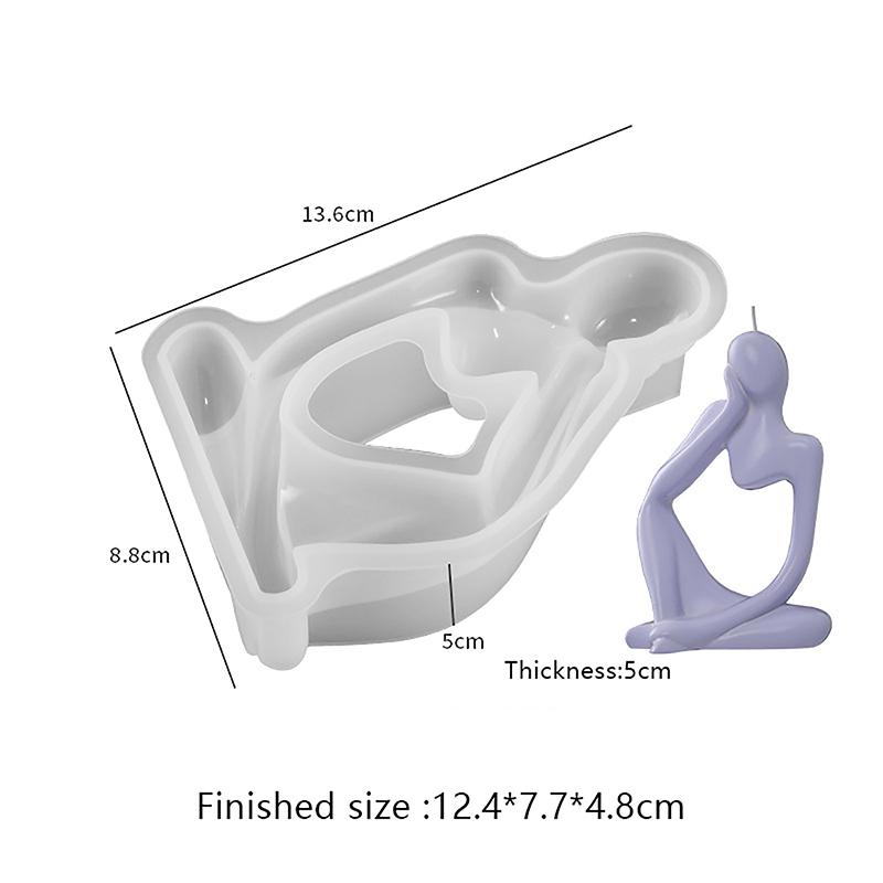 Скандинавское искусство, абстрактная статуя мыслителя, силиконовая форма, современная полимерная форма ручной работы
