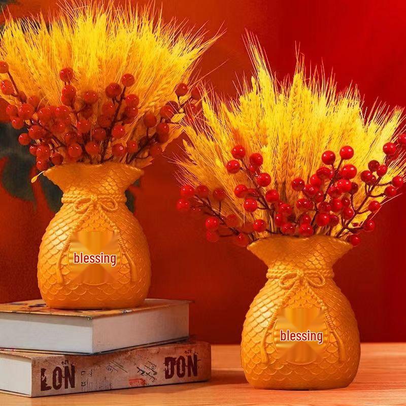 Natural Ikebana Dried Flower Bouquet: Pine Cones, Barley Flowers, Wheat Ear Decoration for Ceremony & New Home