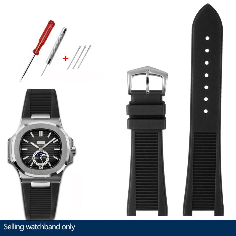 25*13 мм Силиконовый Резиновый Ремешок для Часов Серии Pa-tek Philippe Nautilus 5711/5712/5980 Водонепроницаемый Спортивный Ремешок Браслет Коричневый Синий