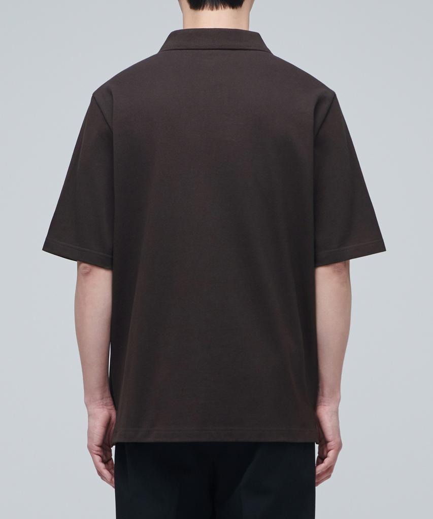 MUSINSA STANDARD Slit Neck Pique Polo Shirt [Dark Brown]