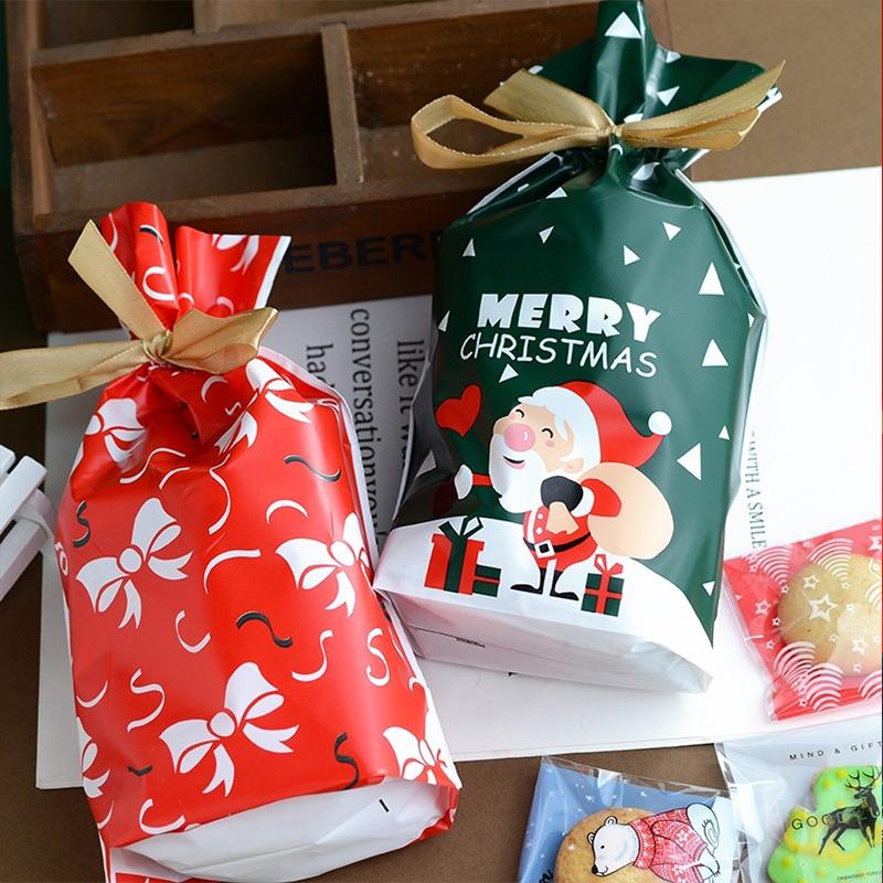 10 шт. Рождественские подарочные пакеты Navidad Santa мешок для печенья конфеты снежинки хрустящий мешок на шнурке рождественские украшения для дома Новый год