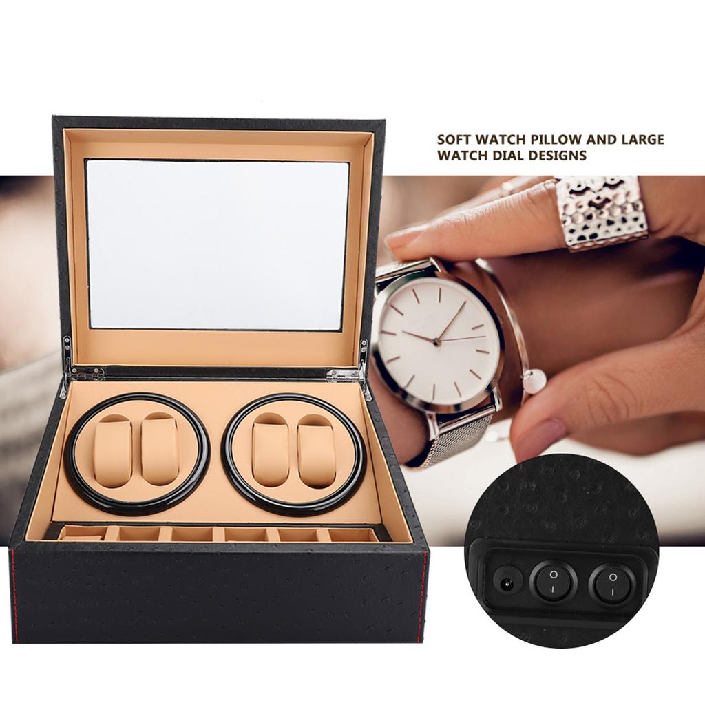 4+6 Автоматический заводной ящик для часов Дисплей Ящик для хранения наручных часов Механические часы