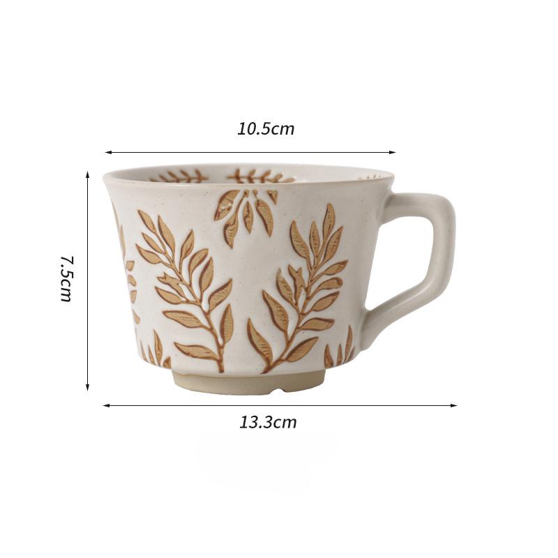 Coarse Pottery Hand-Painted Ceramic Milk Coffee Cup High Value Breakfast Cup High Value Retro