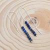 Lapsi Lazuli 925 Silver Threader Earrings, Natural Gemstone Women Handmade Fringe Earrings