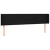 Headboard with Ears Black 163 x 16 x 78 88 cm Fabric