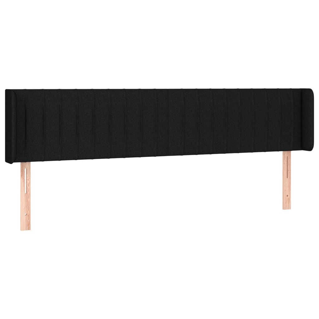 Headboard with Ears Black 163 x 16 x 78 88 cm Fabric