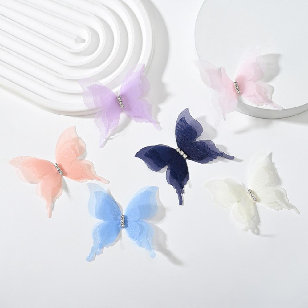 20 шт. 3D Шифоновая Бабочка Симуляция Сетка Бабочка Нашивка Для Повязки на Голову Украшение для Ногтей
