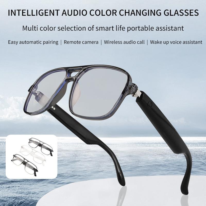 Smart Glasses Bluetooth Audio Glasses Double Beam Color Changing Glasses Anti Blue Light Listening To Music Making Calls Anti UV Sunglasses