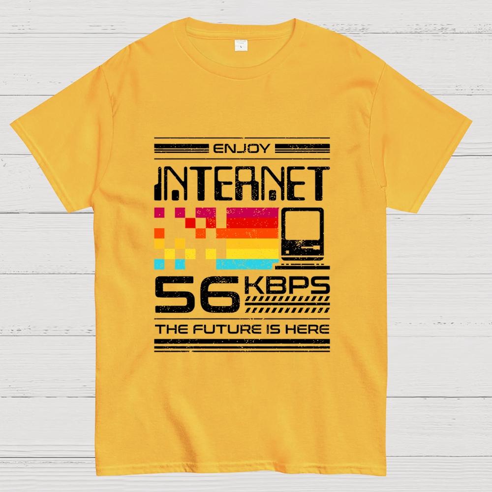 Enjoy Internet 56 Kbps Cotton Casual Cool Loose T-Shirt