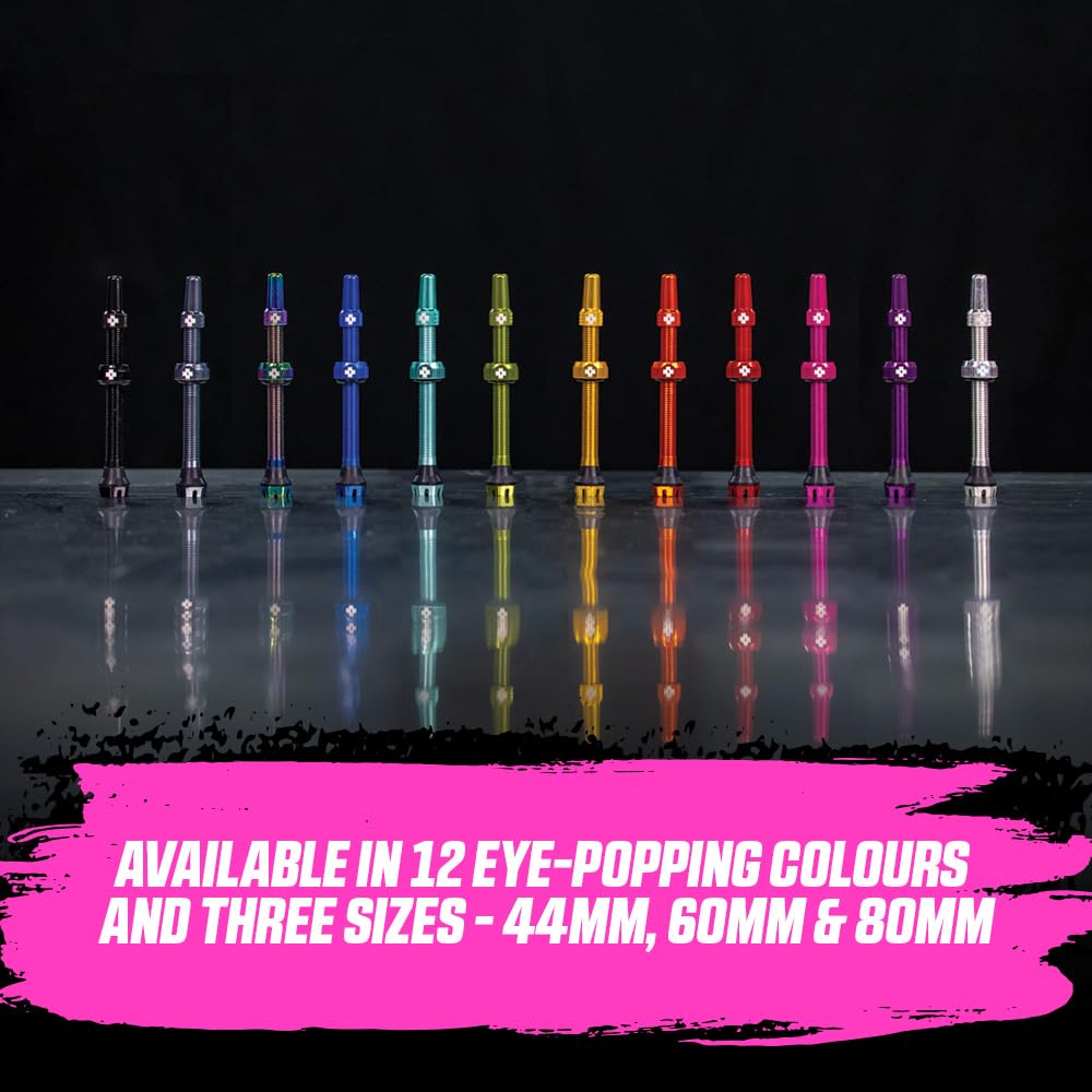 Золотой бескамерный клапан Presta 44 мм, премиальный велосипедный клапан со встроенным инструментом для извлечения сердечника клапана Muc-Off - без утечек