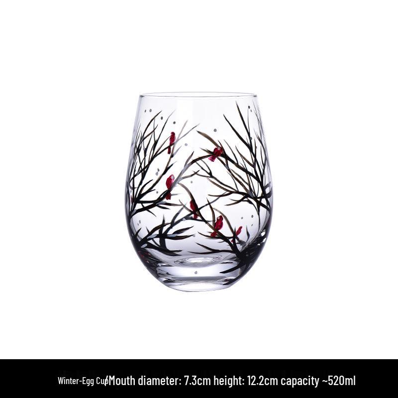 Набор расписных хрустальных бокалов и подставок для яиц «Четыре сезона»