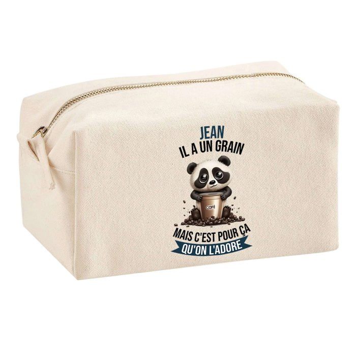 Trousse multifonction Jean Panda Grain Cadeau Anniversaire Noël Collègue Départ Retraite Idée | Trousse Scolaire Fournitures Bureau