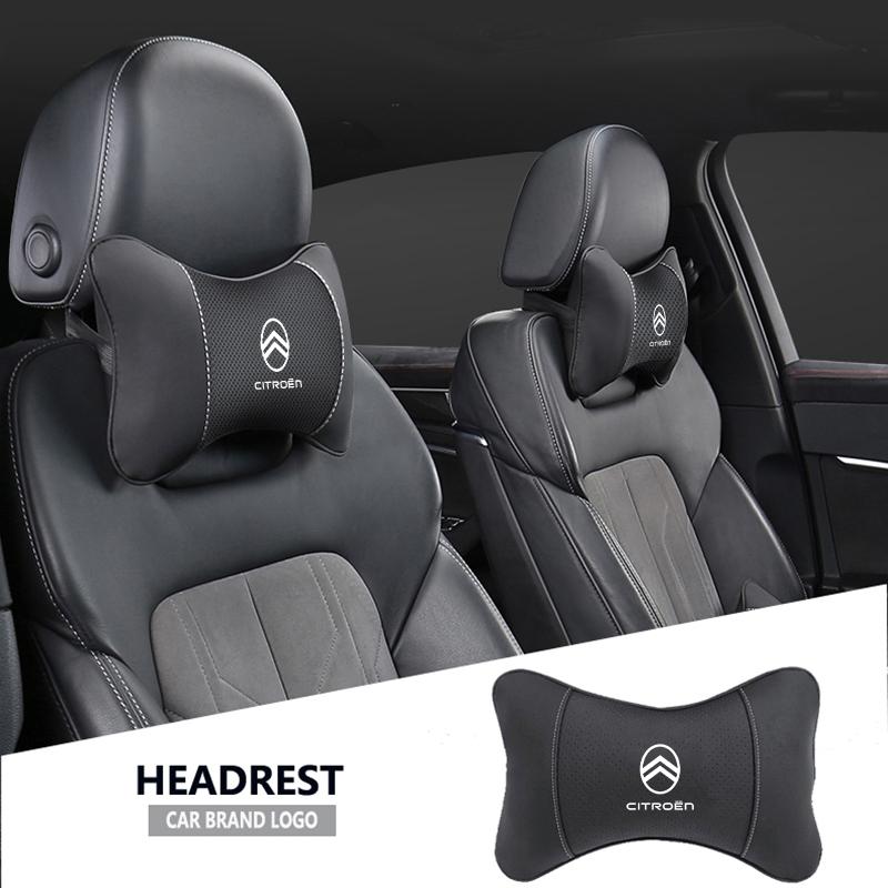 1Pcs Car Seat Headrest Auto Logo Neck Pillow For Citroen 2CV VTS DS5 RD3 Cross Jumpy C8 C-Elysee C15 C4L Spacetourer CelyseeC6 ajy256