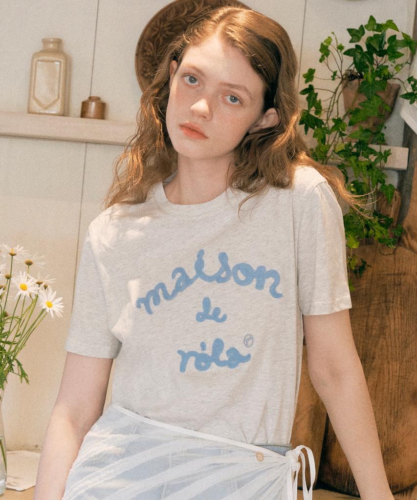 ROLAROLA Maison De Rola Embroidery T-Shirt Melange Gray