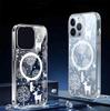 Магнитный прозрачный чехол «Снежинка, дерево, олень» для iPhone 15/16/17 Pro Max - Защита по всей поверхности