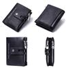 CONTACT'S Cow Leather Men's Wallet Ziper&Hasp Male Coin Purse Short Wallets Card Holders For Men