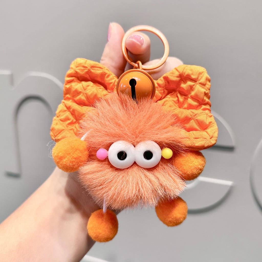 Плюшевый Уникальный Брелок в Виде Угольного Шарика с Бантиком Элегантный Аксессуар Для Школы Путешествий И