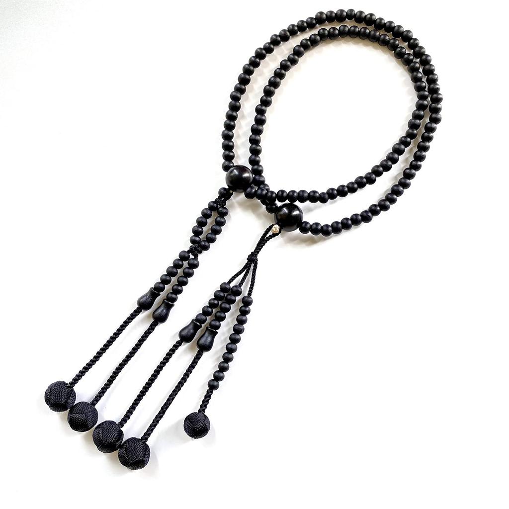 WONDERFUL LOTUS Myorenka Myorenka SGI Prayer Beads for International Soka Gakkai, Men's Wooden Prayer Beads, 2 Shaku (1.2m), Black Grasswood, Black