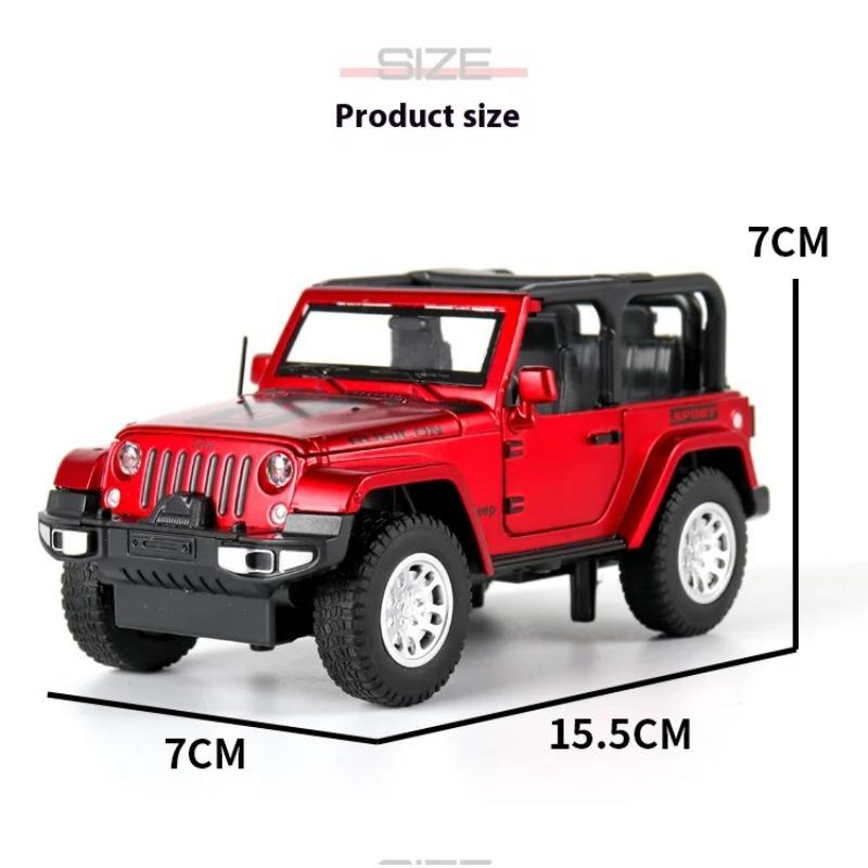 Масштаб 1/32 Модель автомобиля Jeep Wrangler Rubicon из сплава Литой металлический игрушечный внедорожник Модель автомобиля Миниатюрная модель автомобиля Подарок для детей