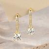 New Anniversary Gift Classic 6.5mm 1.0ct Natural Moissanite Earrings Piercing Huggies Dangle Hook Earrings for Women