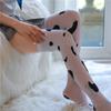 Women Silk Socks Cow Printed Pantyhose Thigh High Stockings Cosplay Stockings Cow Spots Printed