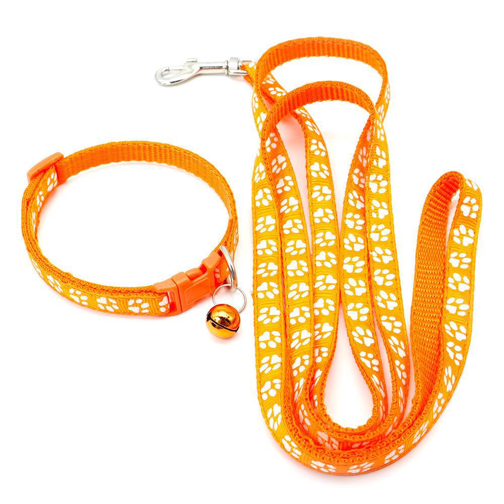 Комплект ошейников для собак и кошек с колокольчиком и принтом лапы