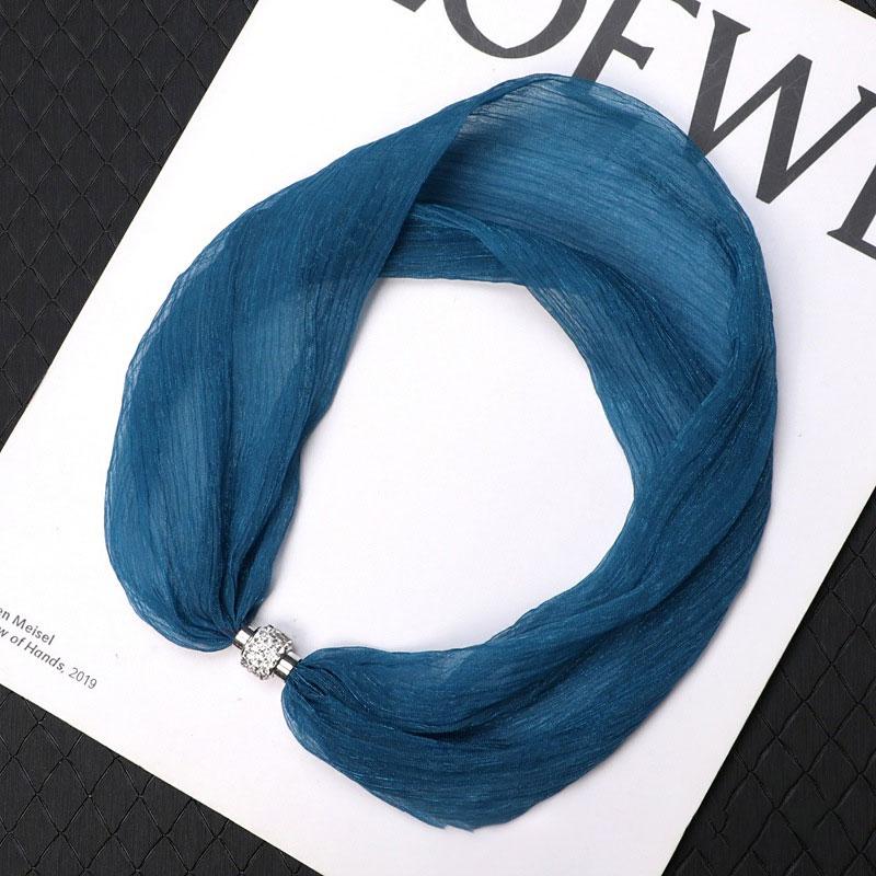 1 шт. Магнитная застежка Текстура Однотонный Универсальный шарф Модные тканевые аксессуары Тонкая версия Шифоновая пряжа