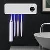 UV Toothbrush Sanitizer LCD Display 4 Slots USB Rechargeable Wall Mounted Toothbrush Holder with Heating Turbo Fan Cordless Tooth Brush Cleaner