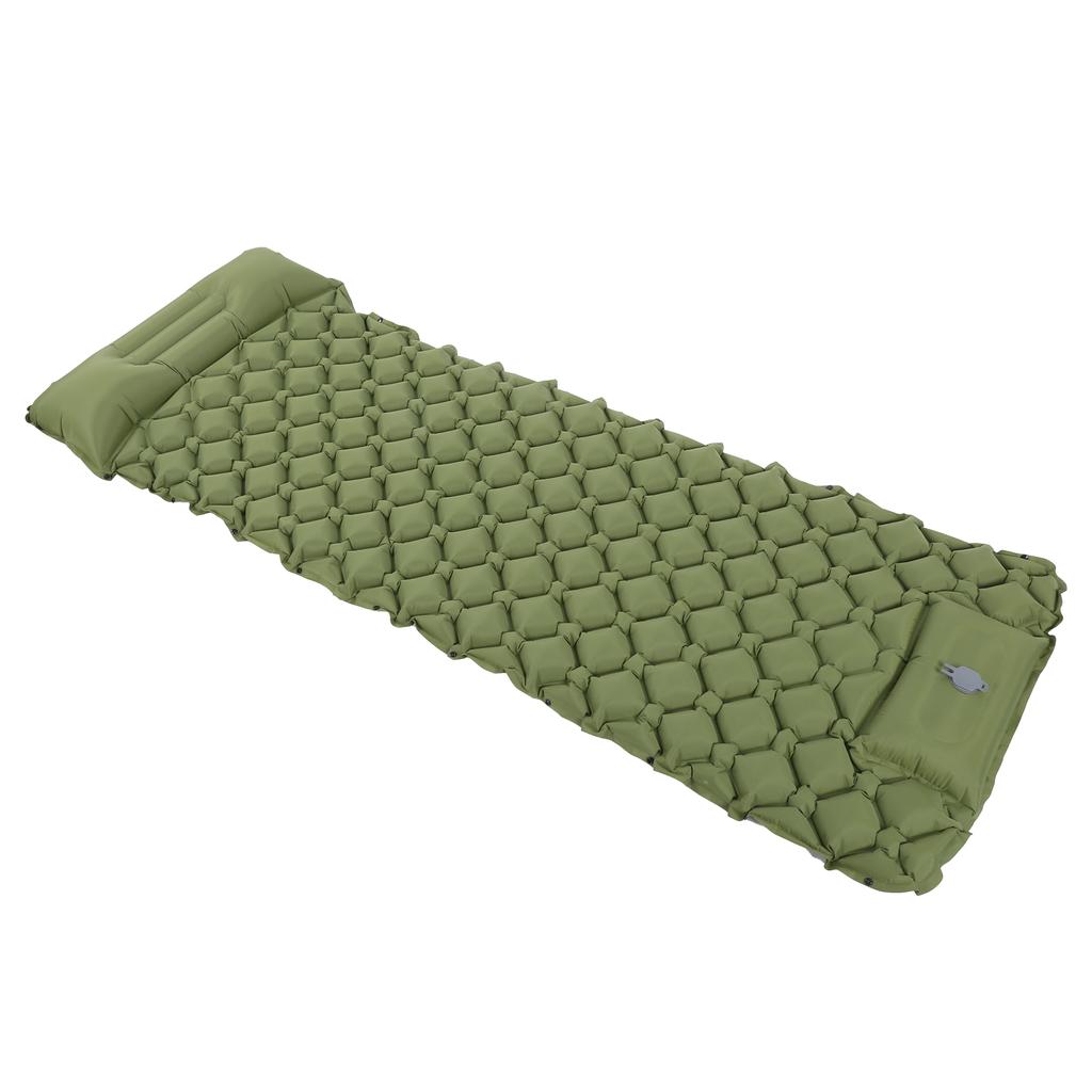 Camping Sleeping Pad Mat Inflatable Cushion Air Mattress for Outdoor Travelling UseMilitary Green