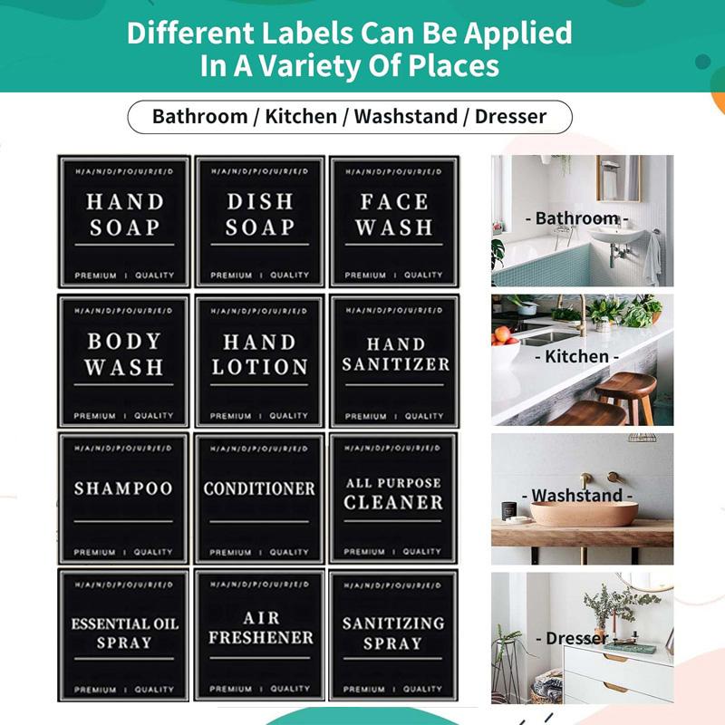 500 мл 2 упаковки дозатора мыла для кухонной раковины с насосом Бутылка для мыла для рук в ванной с водонепроницаемой этикеткой Контейнер для лосьона для ванной комнаты Диспенсер